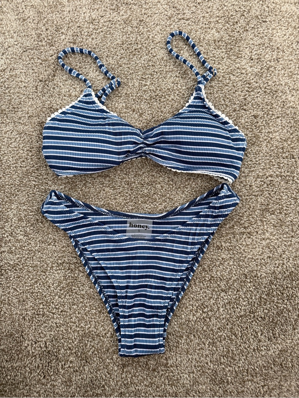 Honey Swim Santorini Ribbed Bikini Set S